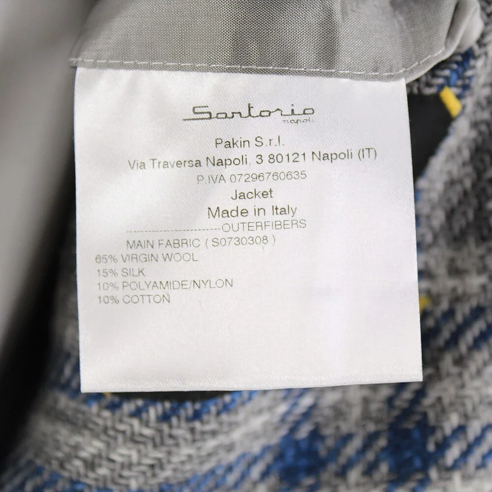 Sartorio Kiton NWT Wool Blend Sport Coat Size 52R (42R US) Gray w/ Blue & White